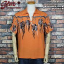 STAR OF HOLLYWOODスターオブハリウッド◆HOPSACK RAYON PULLOVER SHIRT ◆◆SHRUNKEN HEAD◆◆ORANGE◆SH38623