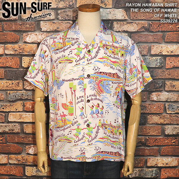 SUNSURF/󥵡/RAYONHAWAIIANSHIRT/졼ϥ磻󥷥/THESONGOFHAWAII/󥰥֡ϥ磻/OFFWHITE/SS39226/Υ󥿡ץ饤