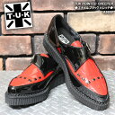 T・U・Kティーユーケー◆TUK POINTED CREEPER◆◆エナメルブラック×レッド◆A9668