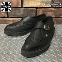 T.U.K.Pointed Buckle Creeperモンクストラップポインテッド・クリーパーラバーソールBlack TUKskin™A9324