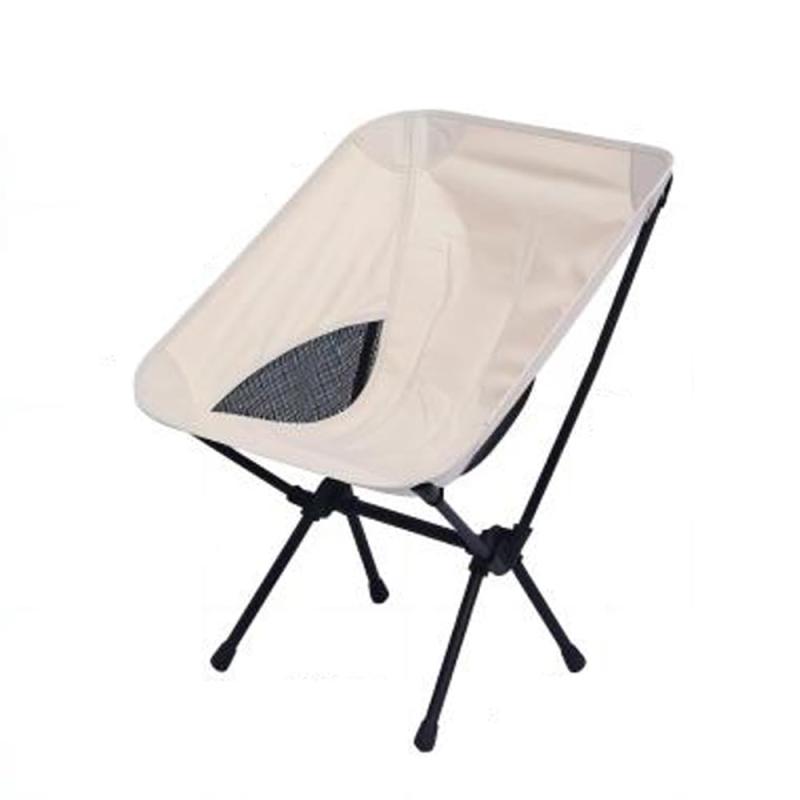 アウトドアチェア 組み立て式チェア キャンプ椅子 ベージュ 幅57×奥行53×高さ61cm 耐荷重120kg 折りた..