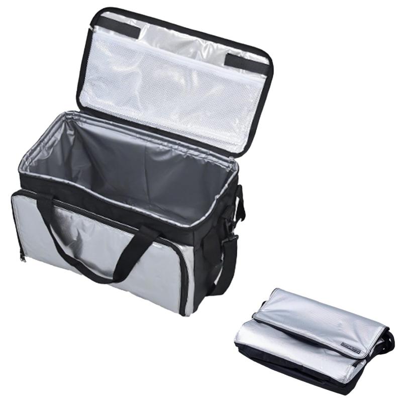 [キャンパーズコレクション 山善] 保冷バッグ アルミ ソフトクーラーバッグ 大容量 35L 3層構造 ショルダーベルト付き 折り畳み収納 シルバー YZS-35L(SL)