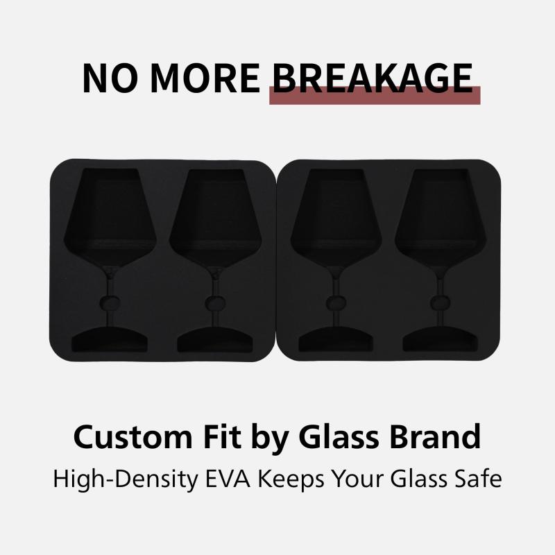 EVAフォームインサート付き、耐久性のあるグラス用キャリーケース（グラスは付属していません）Wine Carrying Glass Case Carrier rockon1-10304373 ロックオンショップ サンプル画像3