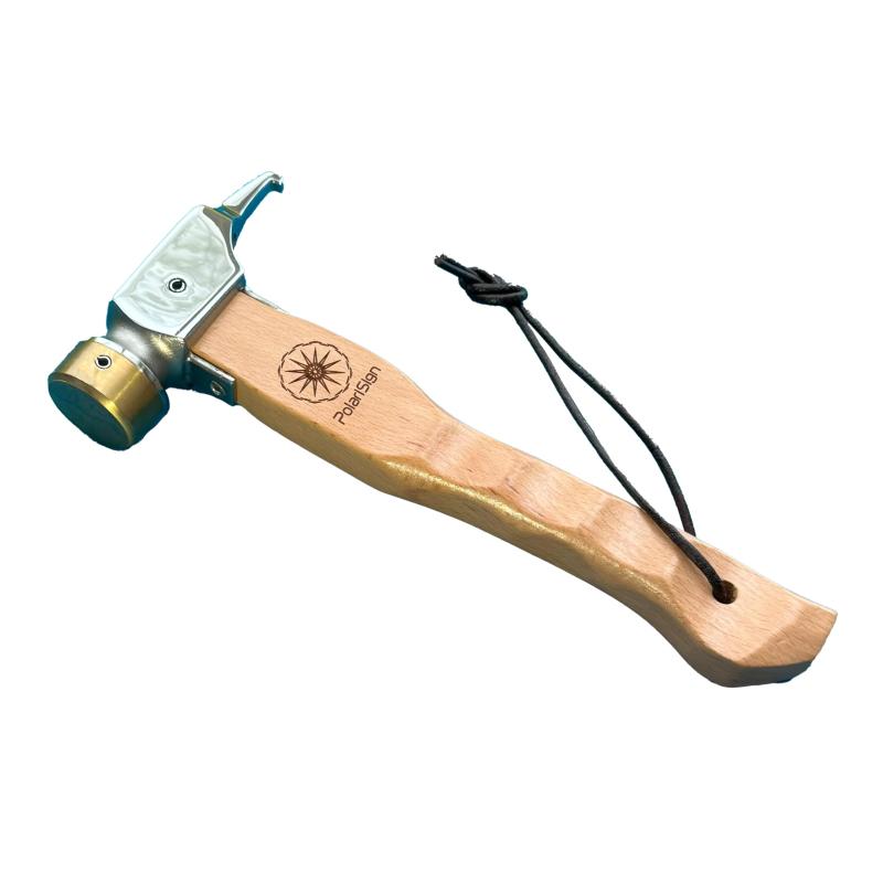 ポラリスサイン 真鍮ヘッドペグハンマー 名栗加工ハンドル ペグ打ち ペグ抜き キャンプ用 アウトドア ..