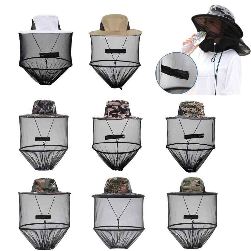 [KAIRI] 虫除け 帽子 ネット付き 給水付き 蚊よけ ガーデニング 園芸 キャンプ 家庭菜園 釣り 防虫ネット