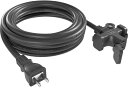 やわらかい電線 延長コード 5m 屋外 3個口 12A ソフト 電源タップ 5m 黒 PSE認定 VCT 防塵 二重被覆 耐寒 耐熱 耐トラッキングカバー付プラグ 延長ケーブル 屋内 電源コード 電源ケーブル 屋内