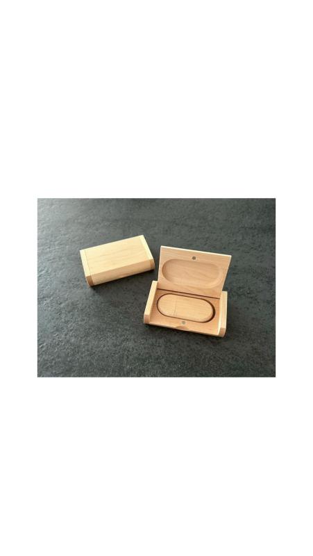 天然 木製 USB メモリ フラッシュドライブ ケース付き スティック(レッドウッド)