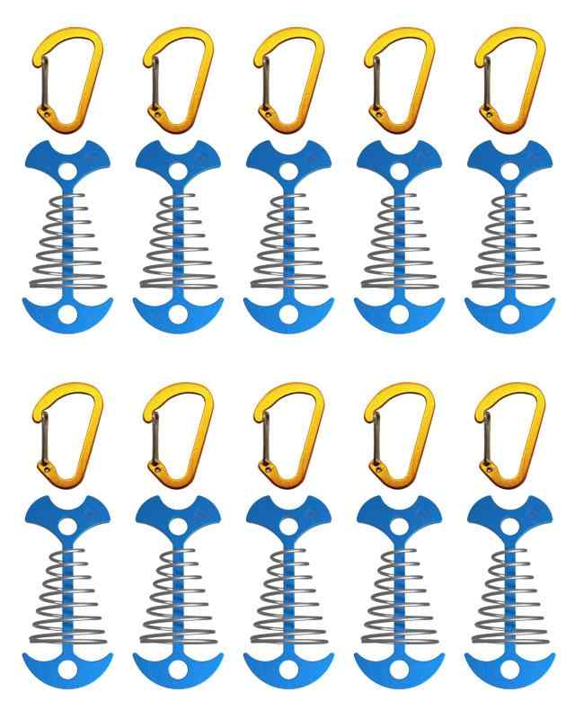 NACETURE ウッドデッキ ペグ 自在金具 キャンプ キャンプ用テント 対応 ペグ・アンカー カラビナ スプ..