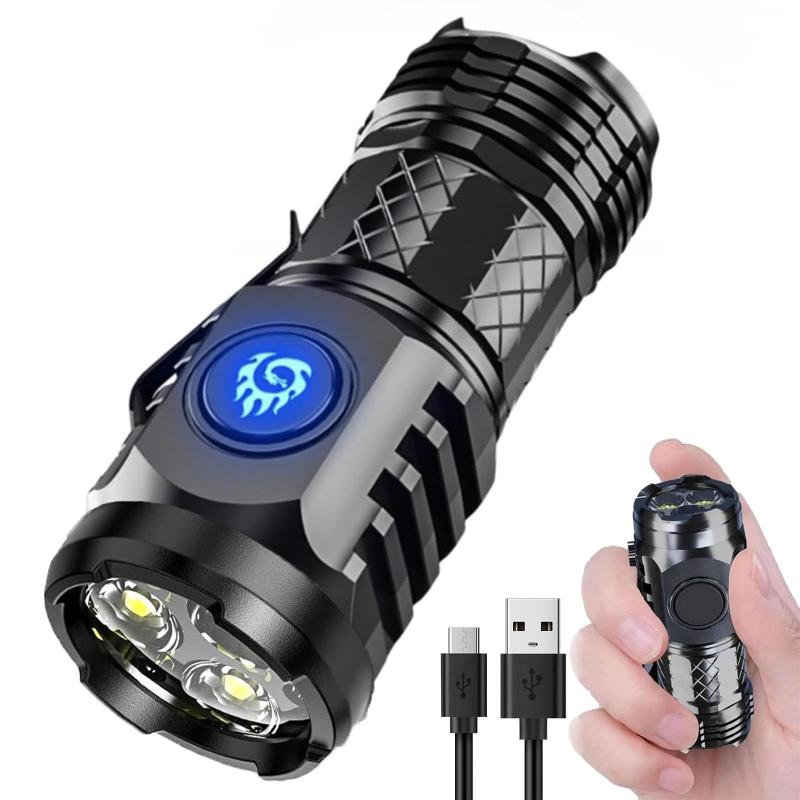 LED 懐中電灯 ミニ キーホルダーライト ledライト 充電式 キーライト フラッシュライト 小型 ハンディ..