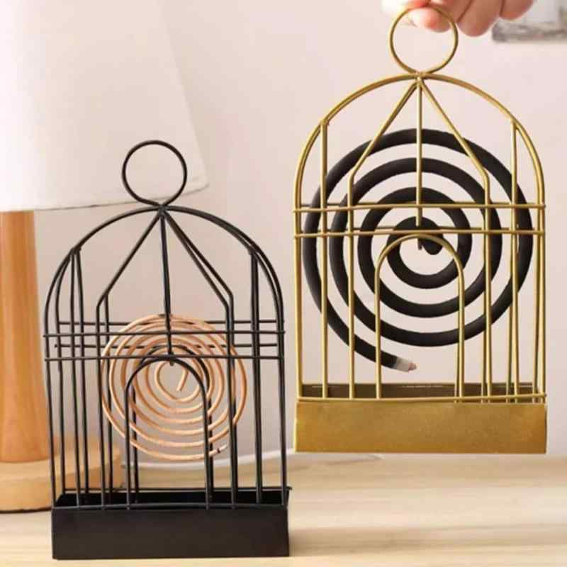 Boono 鳥かご型 蚊取線香ホルダー 香取線香立て 吊り下げ アンティーク調 キャンプ アウトドア