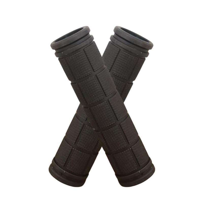 自転車 ハンドルグリップ セット ゴム製 交換 補修 修理 予備 べたつきにくい素材/ソフト 滑り止め ママチャリ 自転車 キックボード マウンテンバイク クロスバイク BMX カスタム 2本 ブラッ