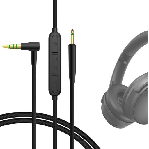 Geekria ケーブル 互換性 オーディオコード ボーズ Bose QuietComfort SE QC45 QC35 II ANC700 QuietComfort Ultraヘッドホンケーブル、2.5mm に適合する インラインマイクと音量コントロー Geekria ケーブル 互換性 オーディオコード ボーズ Bose QuietComfort SE QC45 QC35 II ANC700 QuietComfort Ultraヘッドホンケーブル、2.5mm に適合する インラインマイクと音量コントロー