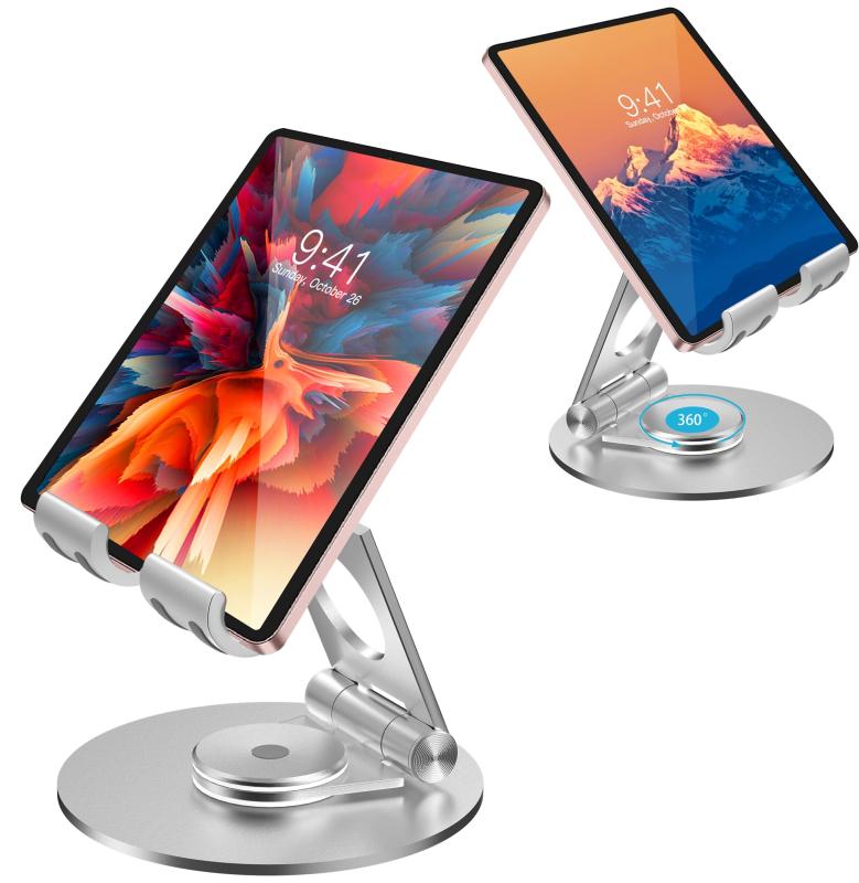 タブレット スタンド ipad スタンド スマホ スタンド Vitahop 携帯スタンド iphone スタンド 卓上タブレット スタンド 折り畳み 回転板付きのタブレットスタンド 360°角度調整可能 滑り止めシリ