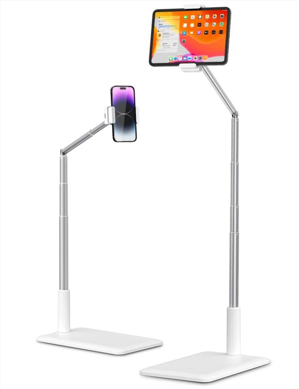 SupeDesk タブレット フロアスタンド アーム ipad スタンド スマホ ホルダー 携帯スタンド 4～11インチ多機種対応 安定 折り畳み式 高さ角度調整 360度回転 寝ながらスマホ スポーツジム用 アル