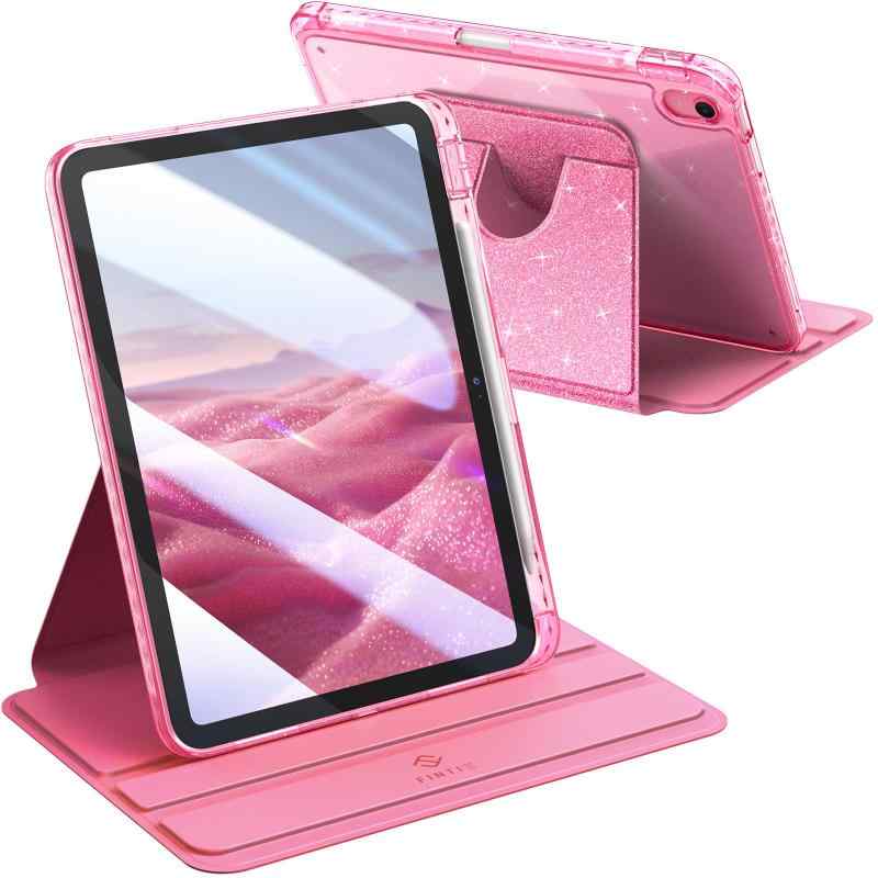 Fintie iPad 第11世代 (A16、2025) / 第10世代 (2022) 回転ケース 11/10.9インチ 透明バックカバー クリアバック Pencil収納可能 360°回転 スタンドカバー スリープ機能