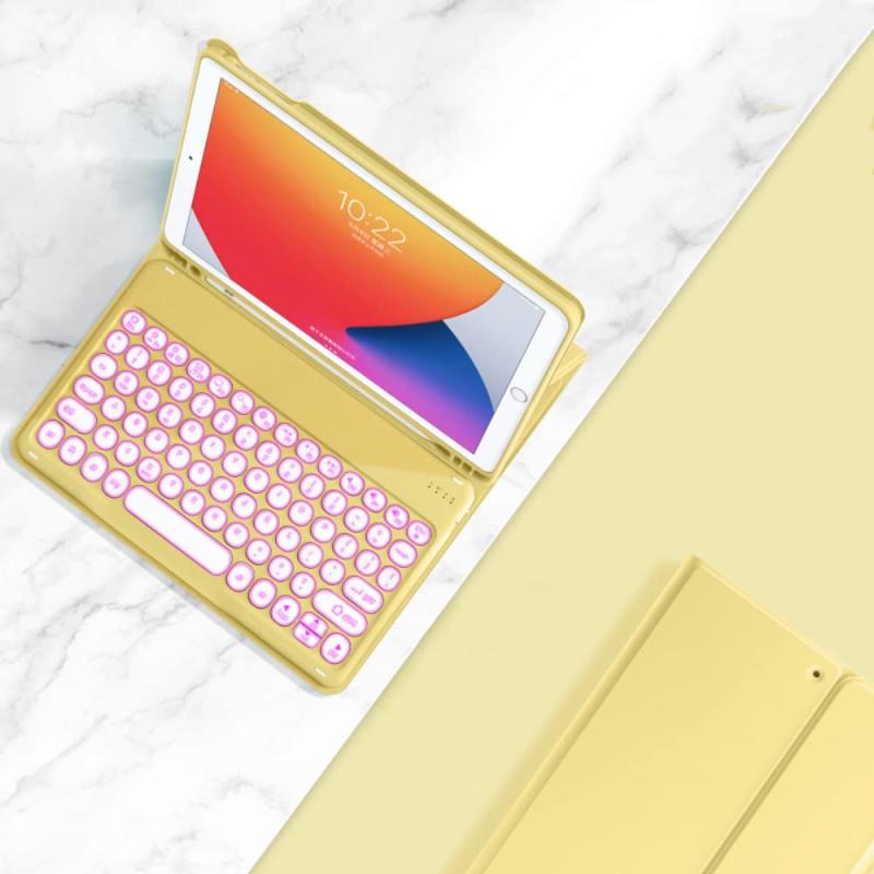 iPad mini 第 6 世代 mini 5 4 3 2 キーボード ケース 7色バックライト付き 丸型キー 可愛い レディース 分離式 カラーキーボード 2021年モデル アイパッド iPad Mini6 8.3インチ キーボード付き カバー