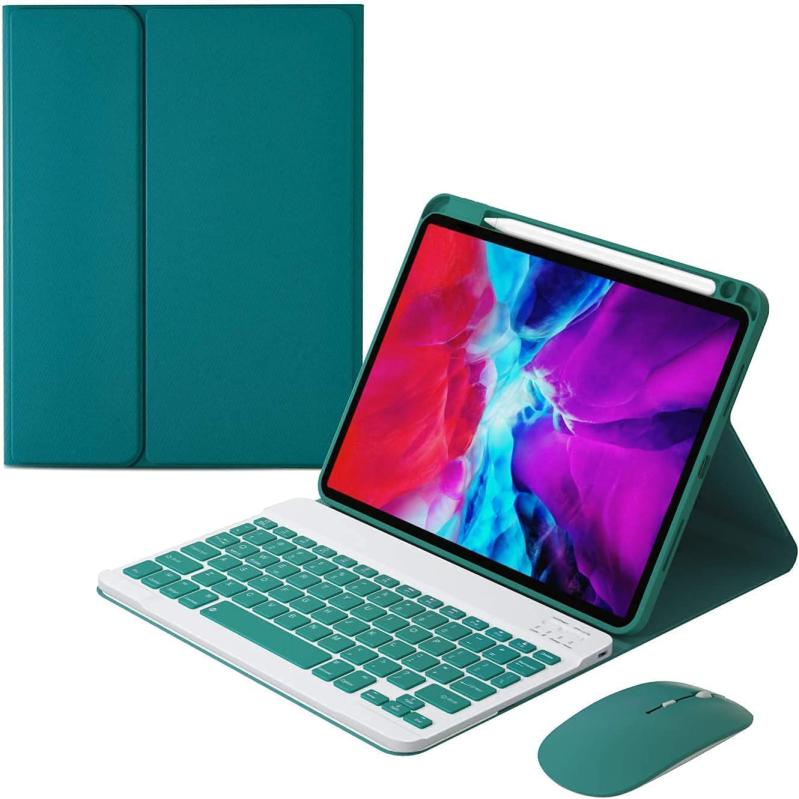 QIYIBOCASE For iPad Air 11インチ2024キーボードケース，iPad Air 5/4キーボードケース，ワイヤレスマウス付き，分離式ワイヤレス Bluetoothキーボード，iPad Pro 11 2022/2021/2020/20