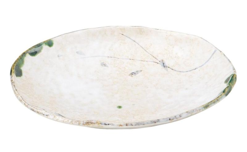 萬古焼 つた織部皿 DISHWARE_PLATE