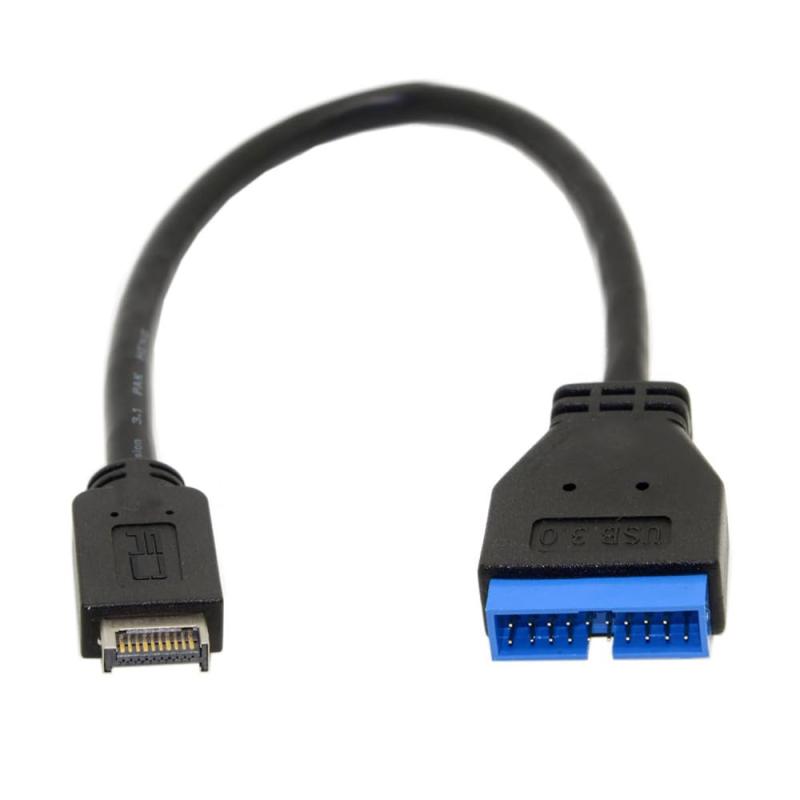 NFHK USB 3.1 フロントパネルソケット Key-A Type-E to USB 3.0 20ピン ヘッダーからType-Aオス延長アダプター。