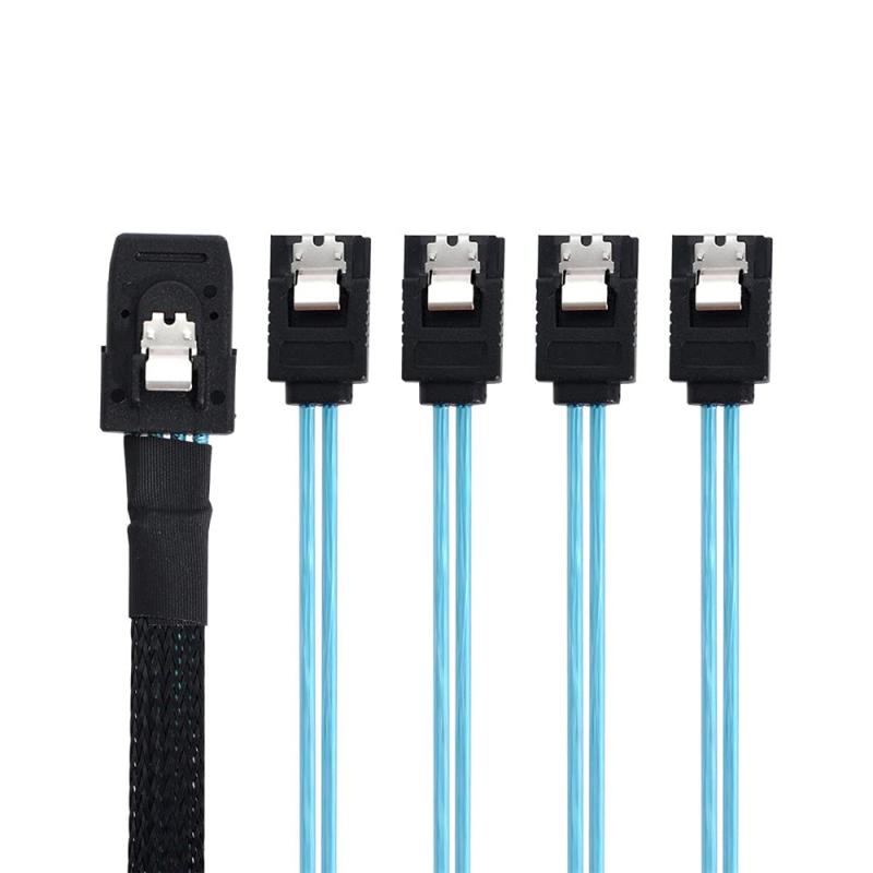 xiwai 6Gbps 内部 Mini SAS SFF-8087 ホストから 4 SATA 7 ピン ターゲット ハード ディスク ケーブル (データ サーバー RAID 用)