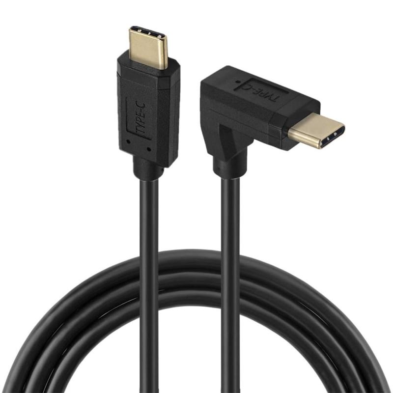 Xiwai USB3.1 Extension Cable Type-C Male to USB-C 360 Degree Opposite Back Angled 10Gbps 4K Data Cord 65W for Hard Drive Monito