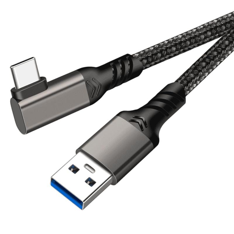 USB Type C ケーブル L字 USB-A to USB-C ケーブル【10Gbpsデータ転送 60W急速充電】 USB3.2 Gen2標準 PD対応 タイプc ケーブル 高耐久ナイロン編み Nintendo Switch、Xperia、AQUOS