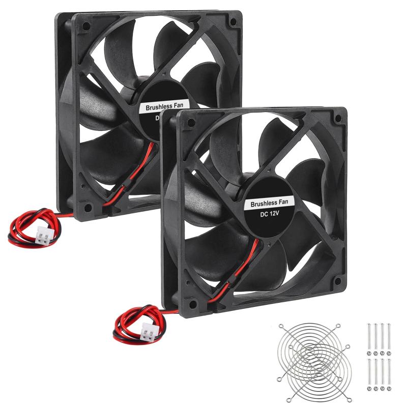 冷却ファン120mm 120x120x25mm DC 12V大風量12025ファン2ピンパソコンケース用