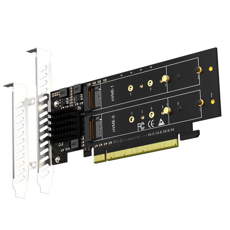 GLOTRENDS PA41 4ポート M.2 NVMe - PCIe 4.0 X16変換 拡張カード、PCIe分岐機能なし(MBはPCIe分岐機能をサポートすること)、M.2 NVMe SSD Soft-RAID対応、22110/2280/2260/2
