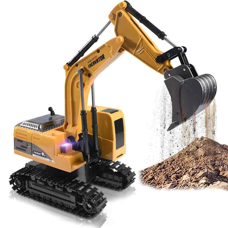 YoXinKau ショベルカー ラジコン RC ショベルカー 車 おもちゃ 建設車両 工事車両 充電式 子供 おもちゃ 男の子 プレゼント 誕生日 クリスマス