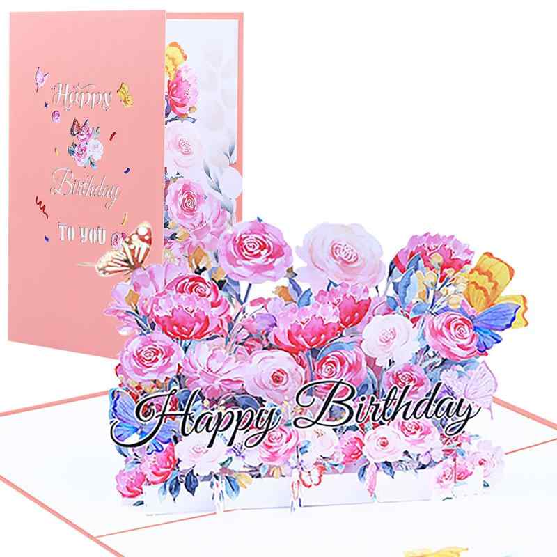 ママの誕生日カード メッセージカード付き HAPPY BIRTHDAYバースデーカード 花のポップアップバースデーカード お誕生日用 立体 大人 母親、先生の誕生日 おしゃれ ピンクの花（18cm*13cm）【商品詳細】1.すべての年齢層に適した普遍的な誕生日グリーティングカードです。 カードを開いた瞬間に "Happy Birthday "の文字が浮かび上がる、ハートフルで斬新なデザインです。2.カードにはメッセージボール紙が付いているので、祝福の言葉を書くことができ、受け取った人はとても感動すると思います。3.サイズ: 18cm*13cm【高品質の材料】誕生日カードは耐久性の高い高品質の紙で作られ、手触りも良い、無色、無臭、非毒性;素晴らしいカラー印刷技術を使用すると、パターンが現実的になります。デザインはシンプルでスタイリッシュでロマンチックで、色の損失の問題を心配することなく、長時間保管できます。【3D】誕生日カードを開くと、3Dのカラフルなパターンが浮かび上がり、人々に暖かい気持ちを与えます。 親戚や友人の誕生日にこのカードを贈ると、誕生日がより有意義なものになるでしょう。 何年経っても、受け取った人はこの貴重な思い出を決して忘れることはありません。【使い方】バースデーカードには、祝福の言葉を書くことができる白い紙が含まれています。 カード紙を贈るときは、お花やちょっとしたギフトと合わせるのがおすすめです。【最高なプレゼント】子供、両親、結婚相手、家族、同僚、お友達への最高なお誕生日お祝いカードです。生日カードを送ったり、グリーティングカードで自分の気持ちとメッセージを添えて届け、お互いの愛を深めましょう。