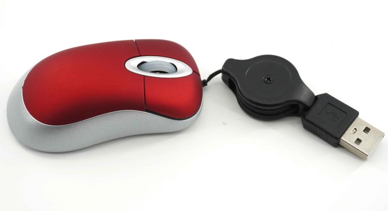 VECASDEN 超小型マウス USB有線 3ボタン 格納式 伸縮マウス ケーブル収納型 光学式 USB巻き取り式 小型..