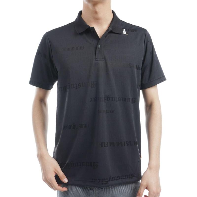 [マンシングウェア] 半袖シャツ 【ENVOY】 ブランドロゴ 総柄 ジャカード 吸汗速乾 サンスクリーン ゴルフ MEMXJA05 メンズ