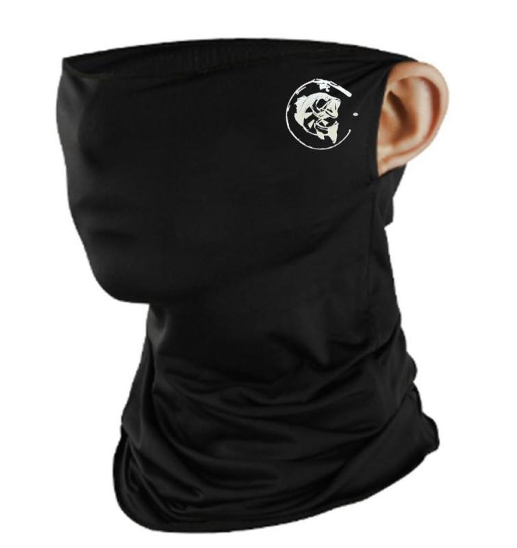 [魚仁] 釣り用 冷感 フェイスカバー 水に濡らすと涼しい素材 日焼け対策 耳掛けタイプ