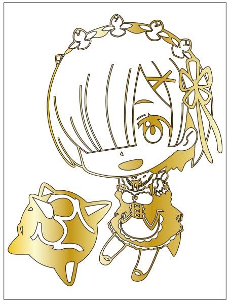 レム デフォルメ【L】 金台紙サイズ【約200×150mm】カッティングステッカー