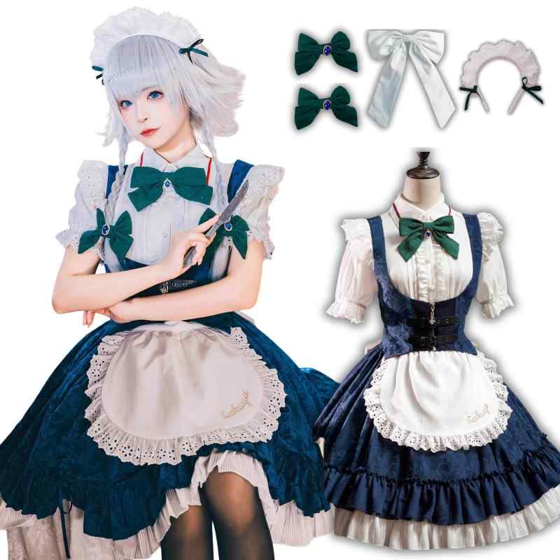 修正版 東方Project 十六夜咲夜 コスプレ衣装 風(ウィッグ 靴別売り