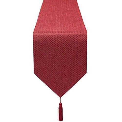 Cleib ヘリンボーン柄 撥水加工 テーブルランナー 約25x180cm ワイン FS006 rockon1-10239755 ロックオンショップ パッケージ画像