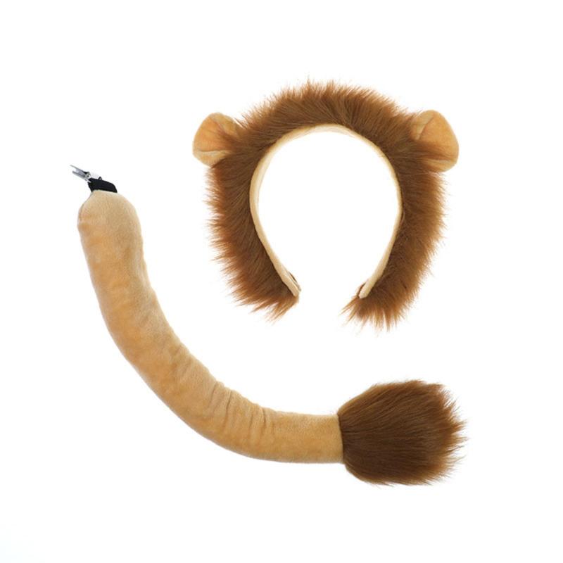 [Izemisonico] ライオン 猫耳 カチューシャ お尻尾 2点セット コスプレ 獣耳 もふもふ ケモナー 小道具 動物コス パーティー コスプレ コスチューム小物 ハロウィン 仮装 仮装舞踏 演出 rockon1-10240408 ロックオンショップ パッケージ画像
