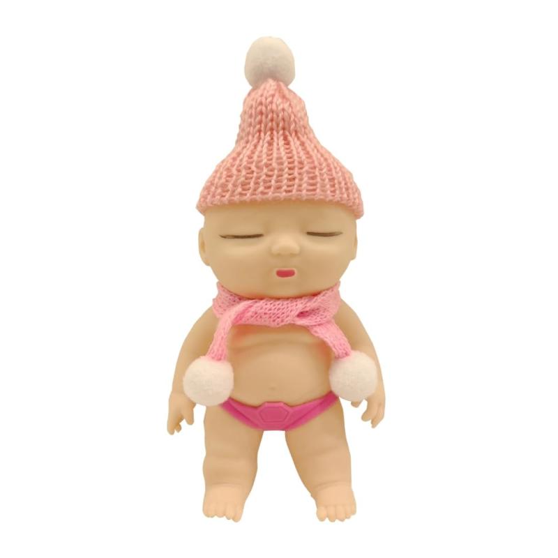 アグリーベイビーズ チビ 帽&マフラー 14CM ピンク 赤ちゃんスクイーズ 可愛い アグリーベイビーズ 玩具 ストレス解消 発散 人形 おもちゃ 子供 グッズ マインドリリース 握るとぐにゃ プ rockon1-10243390 ロックオンショップ パッケージ画像