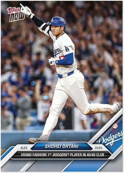 Topps 584 大谷翔平 大谷 ドジャース ドジャーズ球団史上初の40本塁打−40盗塁達成記念カード