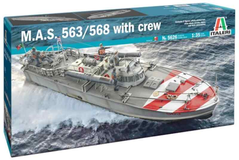 プラッツ イタレリ 1/35 WW2 イタリア 魚雷艇 M.A.S. 563/568 クルーフィギュア6体付属 プラモデル IT5626 (船)