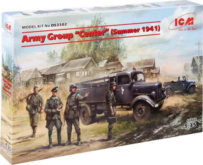 ICM 1/35 ドイツ中央軍集団 (1941年夏) セット プラモデル DS3502組み立て塗装が必要なプラモデル。別途、接着剤や工具、塗料等が必要1/35スケール未塗装プラスチック組み立てキットKfz.1、L3000Sトラック、ドイツ軍歩兵セット、ドイツ軍ドライバーセット入りICM (ウクライナ)輸入プラモデル