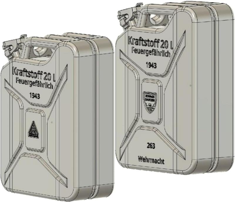プラスモデル 1/35 ドイツ 燃料携行缶 後期型 (Schwelm/Nowack製) (12個入) 3Dプリンター製組み立てキット PLMDP3090 (ミリタリー)