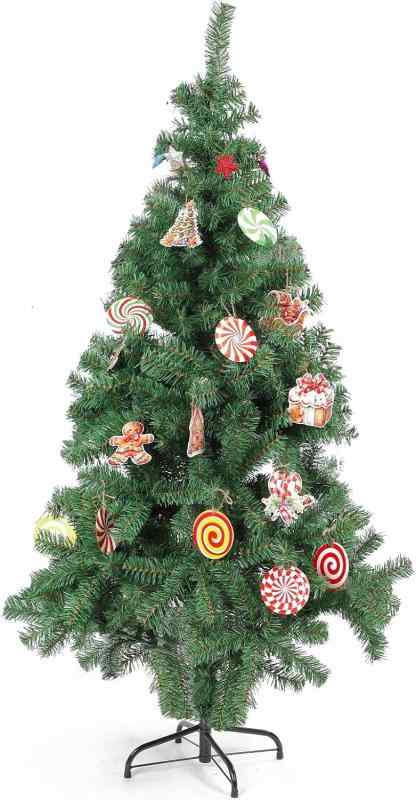 Cyfie クリスマスツリー 150cm ツリー オーナメント 枝数500本 おしゃれ オーナメントセット 贈り物 プレゼント 組立簡単 グリーン [並行輸入品]大きさ: 高さ150cmの本格的なクリスマスツリーで、500本の枝を備え、豪華な存在感を演出PVC素材: 高品質なPVC製の葉を採用し、形状を自由に調整可能で長期使用に適していますデザイン性: 美しい二等辺三角形のシルエットで、スリムにもワイドにもスタイリング可能簡単設置: わずか4ステップで組み立てられ、スタンドも安定性に優れた設計オーナメント: キャンディーモチーフやジンジャーブレッドマンなど、楽しい装飾品が付属