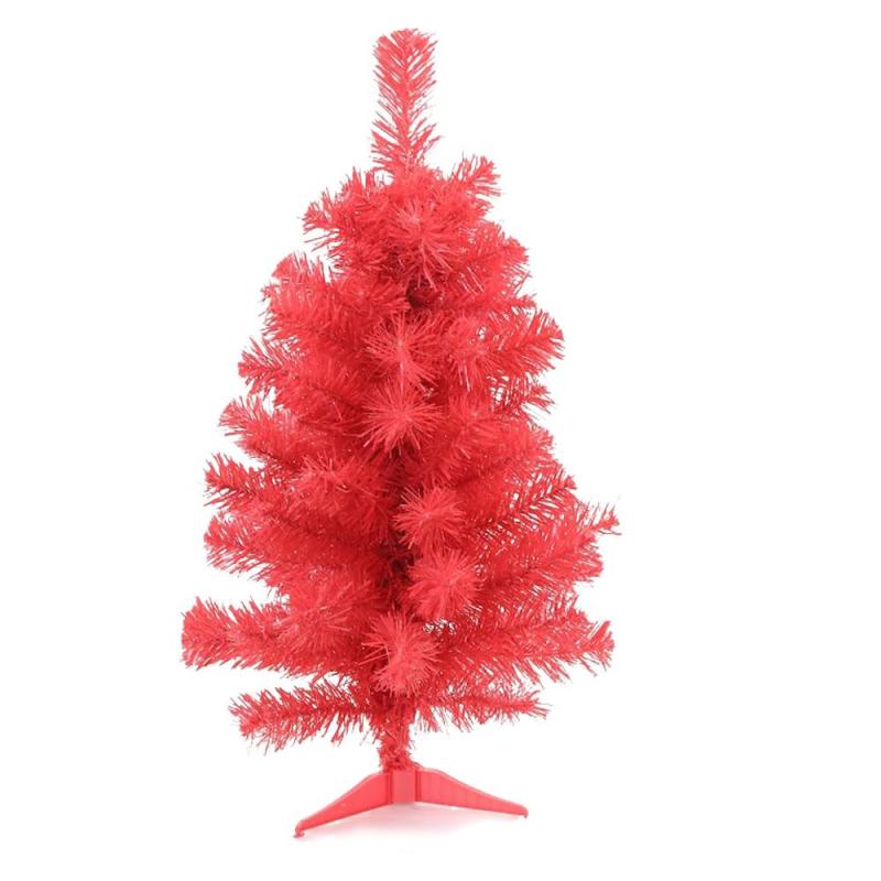 60cm カラーリングツリークリスマスツリー 小型 卓上 (レッド)