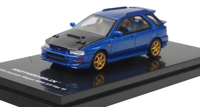 フリースタイル (FREESTYLE) MOTORHELIX 1/64 SUBARU Impreza Wagon WRX STi Ver. VI Customized Rally Blue/Carbon Fiber Bonnet 完成品 M67108