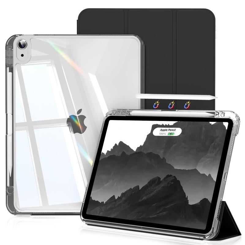 SQBEBS iPad Air 11インチ (M2/M3) ケース 2025/2024 iPad Air 第5世代/第4世代 ケース 分離式 2022/2020 10.9インチ 透明 背面 着脱式 カバー