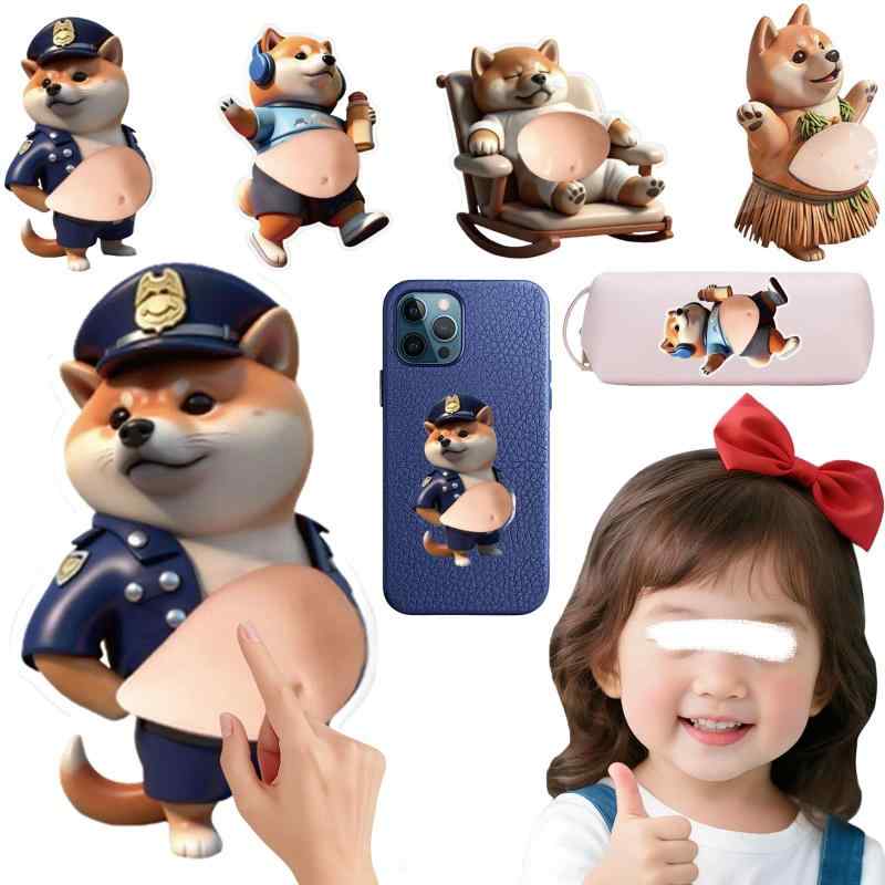 お腹 シール 犬 お腹ぷにぷにシール 猫 3dステッカー 柴犬 柔らかい 大きな腹 ステッカー 立体 4/14/18枚 ストレス解消おもちゃ 日記帳 デコレーション DIY 手帳 水筒 アルバム 携帯電話飾り 手 rockon1-10299632 ロックオンショップ パッケージ画像