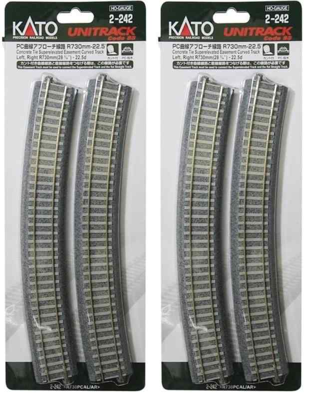 KATO HOゲージ PC曲線アプローチ線路 R730-22.5° 左右各2本入 2-242 鉄道模型用品