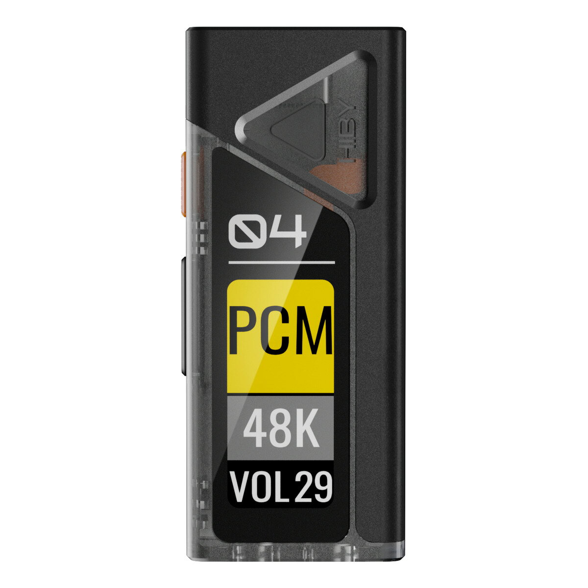 OLED搭載、サイバーパンクデザインのポータブルUSB DACカラーBlack。「FC4 with Display」は、デュアルCS43131 DACとカラーOLEDディスプレイを搭載した、コンパクトなUSB DACアンプです。最大PCM 768kHz/32bit、DSD512、MQA 8x展開に対応し、高品位なサウンド再生を実現。3.5mmシングルエンド出力と4.4mmバランス出力を備え、スマートフォンやPC、ゲーム機など幅広い機器と組み合わせて使用できます。サイバーパンクデザインを採用した軽量筐体 HiByの新世代デザインコンセプトを継承した筐体は、アルミニウム合金と半透明ポリカーボネートを組み合わせた独創的なデザインを採用しています。 レトロフューチャーな世界観を表現しながらも、約21gの軽量設計を実現。日常の持ち運びにも適したコンパクトサイズです。 1.1インチ カラーOLEDディスプレイ搭載 本体には1.1インチの高解像度カラーOLEDディスプレイを搭載。 再生フォーマットやサンプリングレート、音量、出力設定などの情報を視認性高く表示し、直感的な操作を実現します。 デュアルCS43131 DAC搭載 Cirrus Logic製「CS43131」をデュアル構成で採用。 高い解像度と優れたダイナミックレンジを実現するとともに、低消費電力設計によりスマートフォン接続時のバッテリー消費を抑制します。 デュアルフェムト秒クロック搭載 45.1584MHzおよび49.152MHzの専用オーディオクロックを搭載。 サンプリング周波数に応じて最適なクロックを使用することでジッターを低減し、信号の安定性と再生精度を向上させます。 9種類のプリセットEQ・パラメトリックEQ対応 HiByのサウンドエンジニアが監修した複数のプリセットEQを搭載し、さまざまな音楽ジャンルに最適化されたサウンドをワンタッチで楽しめます。さらにHiByMusic アプリと連携することで、パラメトリックEQによる自由度の高い音質調整が可能。音楽や使用するイヤホン・ヘッドホンに合わせて、自分だけのサウンドシグネチャーを追求できます。 HiByMusicアプリとの連携 Android およびiOS向けの高音質再生アプリ「HiByMusic」と連携。 USB Exclusive Mode に対応し、対応する音楽フォーマットをビットパーフェクトで再生できます。 世界中で500万人以上のユーザーに利用されているHiByMusic は、ポータブルオーディオファンから高い評価を得ています。 幅広いプラットフォームに対応 iOS、Android、macOS、Windows など主要なプラットフォームに対応。 ドライバー不要のプラグアンドプレイ設計により、スマートフォンやタブレット、PC など幅広い機器で手軽に高音質再生を楽しめます。 最大PCM 768kHz / 32bit、DSD512対応 PCM 最大768kHz / 32bit、DSD512 までのハイレゾ音源再生に対応。 高い解像度と広いダイナミックレンジにより、音源が持つ豊かな情報量や空気感を忠実に再現します。 3.5mm/4.4mmBAL デュアル出力搭載 3.5mmシングルエンド出力と4.4mmバランス出力を搭載。 イヤホンやヘッドホンとの接続はもちろん、ラインアウトとしてホームオーディオやカーオーディオシステムとの接続にも対応します。 MQA 8x展開対応 HiByMusicやTIDALなどのMQA対応アプリケーションと組み合わせることで、最大8倍のMQA展開に対応。 スタジオマスター品質に迫る高品位な音楽再生を実現し、録音現場の空気感やディテールを忠実に再現します。 ハードウェアボリュームコントロール 本体側面には独立した音量ボタンとファンクションボタンを搭載。 30段階のハードウェアボリューム調整と音量メモリー機能により、快適な操作性を実現します。 UAC 1.0/2.0 対応 UAC 1.0およびUAC 2.0に対応。WindowsやMacとの接続はもちろん、PlayStation 5、PlayStation 4、Nintendo Switchなどのゲーム機でも使用可能です。 接続時に音量マイナスボタンを押しながらUSB接続することで、UACモードを切り替えることができます。 製品仕様SoCAB1565筐体素材アルミニウム合金 + 半透明ポリカーボネートDACデュアル CS43131オーディオフォーマットDSD512 PCM768kHz/32bit MQA 8x展開出力端子（アナログ）3.5mm 4.4mm BAL ※CTIA規格ヘッドセット対応 ※マイク入力非対応USBオーディオクラスUAC 1.0 / UAC 2.0操作ボタン音量＋ボタン 音量-ボタン ファンクションボタン周波数特性20-90kHzS/N比3.5mm：123dB 4.4mm：124dBTHD＋N3.5mm：0.0007%未満（1kHz/-6dB/32Ω負荷時） 4.4mm：0.0006%未満（1kHz/-6dB/32Ω負荷時）重量約21g外形寸法約 H63 × W26 × D13mm付属品USB Type A to C 変換アダプター Type-C to Type-C 充電ケーブル QCカード ユーザーガイド 保証書（1年間）OLED搭載、サイバーパンクデザインのポータブルUSB DAC