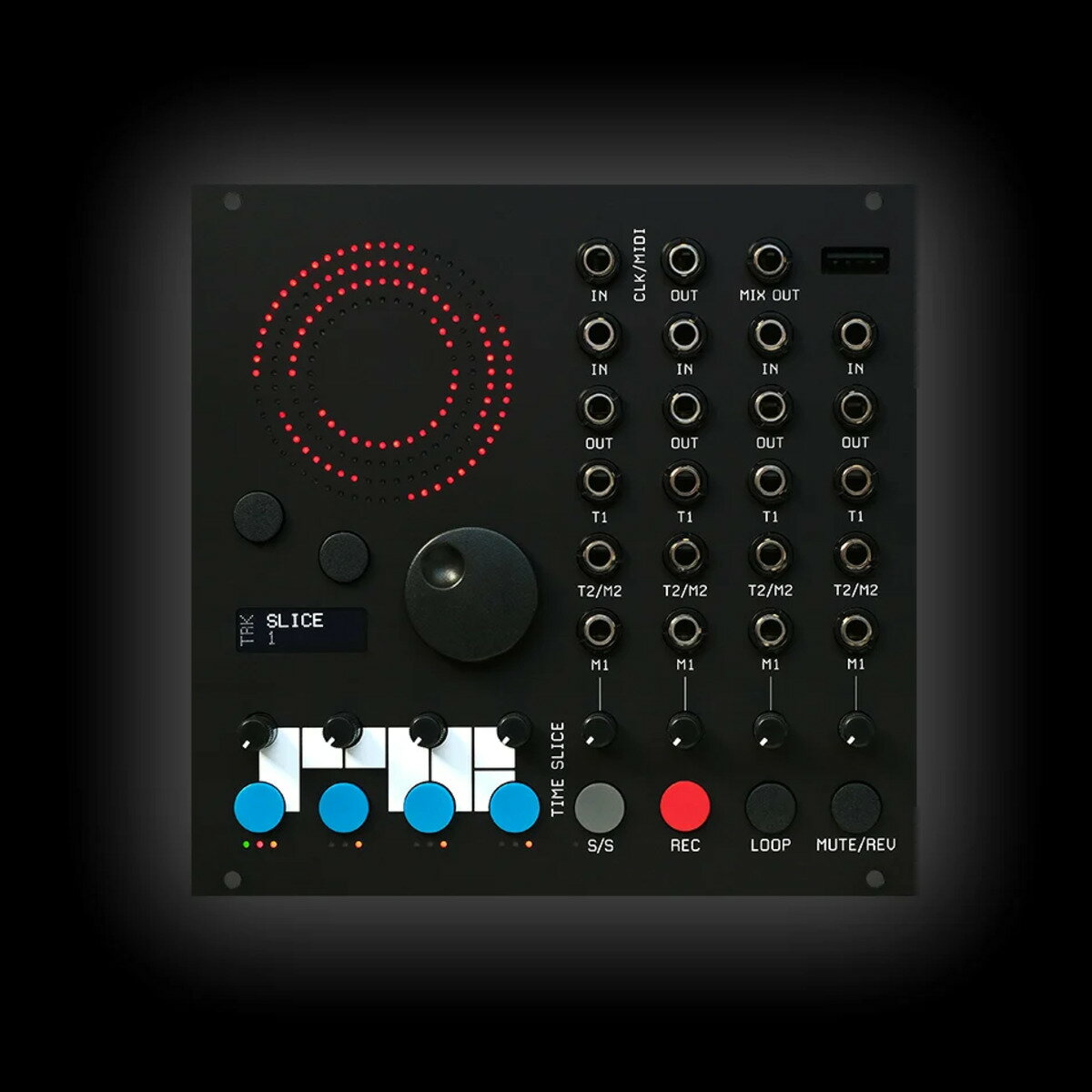 4チャンネルのオーディオI/Oを備えたルーパー/サンプラー時間の構造を4つの次元で操作したいですか？各チャンネルに大容量のローリングバッファを備えた4チャンネルのオーディオI/Oと、専用のステレオミックス出力を搭載した新しい4チャンネルのEurorackオーディオルーパーおよびサンプリングマシン「TIME SLICE」なら、それが可能です。特徴 ・時間を操作し、オーディオを彫刻するクラシックなH3000スタイルのピッチシフター ・すべてのトラックに専用のピッチシフト、ディレイ、リバーブ、ティルトフィルター、ウェーブフォールドなどを備えた、非常に豊富なエフェクト ・マルチサンプル楽器用の埋め込みWAVマーカーを含む、WAVファイルの読み込みと保存に対応した内蔵およびUSBストレージサポート ・数多くのジャック、割り当て可能なCV入力、そして各トラックのトリガー入力および出力を搭載 ・キーボードコントロール用のMIDIサポートとモジュレーション用のMIDI CCを備えた、サンプラースタイルの再生が可能な1ショットループモード ・パフォーマンスに課題のあるミュージシャンのためのユニークなレトロスペクティブ（回顧的）ループモード、および従来型のミュージシャンのための伝統的なスタイルのループモード ・ラインレベル、ユーロレベル、そしてホットユーロのすべてに対応 ・4トラックのようにピンポンが可能で、他のトラックをリサンプリングしたり、ステレオミックス出力を新しいトラックとして録音したりすることも可能 ・完璧な時間を維持し、MIDIやクロックシンクで外部機器と連携可能 ・エキサイティングでファンキーな赤いサークルディスプレイと、大型のレトロスクロールホイールが追加料金なしで付属 製品仕様モジュール幅26HP奥行25 mm消費電流-12V：21 mA +12V：250 mA4チャンネルのオーディオI/Oを備えたルーパー/サンプラー